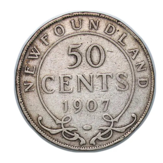 1907 Canada Silver 50 cents Newfoundland  Coin VG