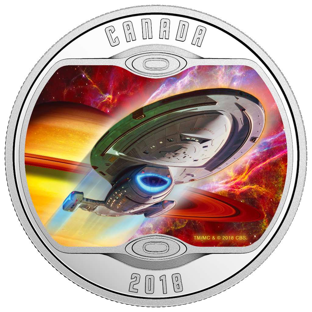 2018 Canada $10 Star Trek USS Voyager NCC-74656 .9999 Silver Glow Proof Coin