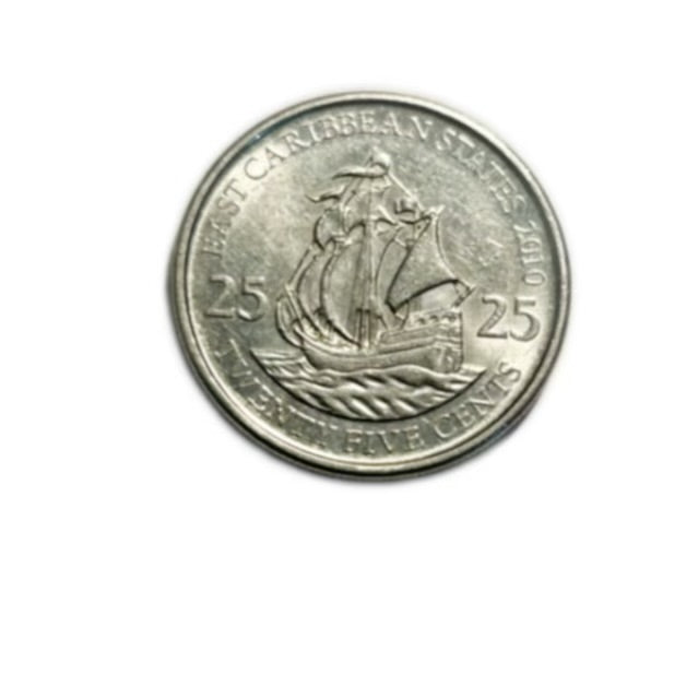 2010 East Caribbean States 25 Cents Coin  VF