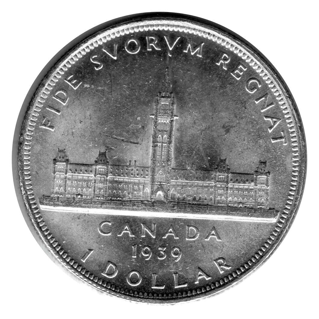 1939 Canada George VI  Silver Dollar  VF
