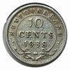 1938 Newfoundland Silver 10 Cents Very Fine