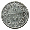 1896 Newfoundland Silver 10 Cents Coin VG