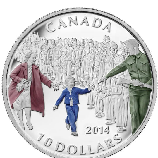 2014 Canada RCM - Wait for Me Daddly Coloured - $10 Fine Silver Coin & COA *