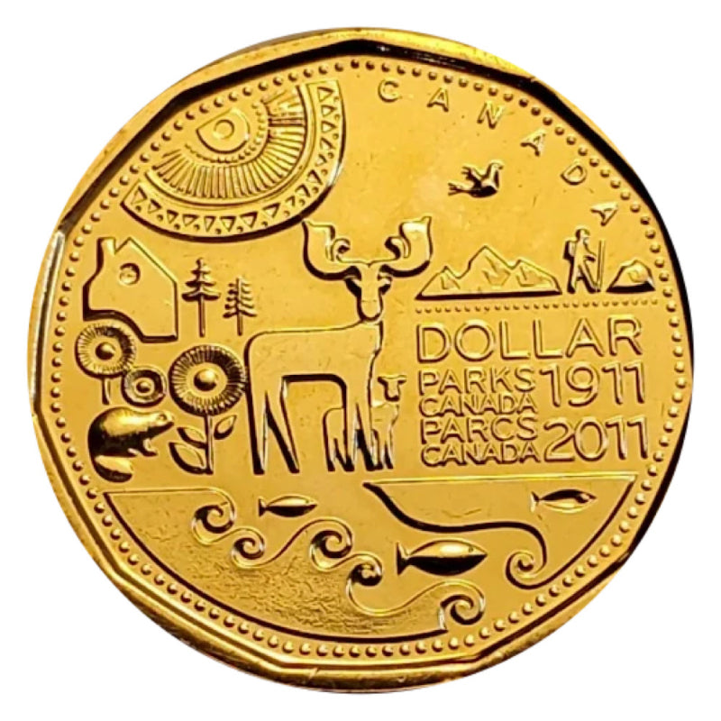 2011 UNC 1 Dollar Canada Parcs Loonie BU