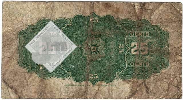 1900 Canada25 Cents Banknote