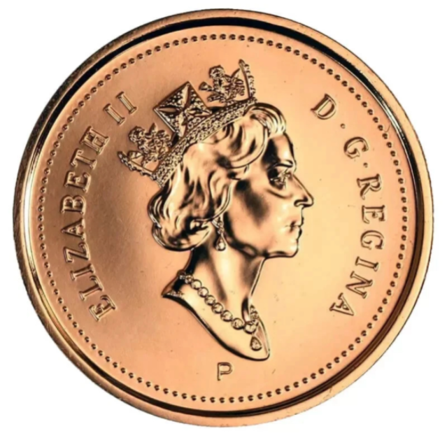 2003 p Canada One Cent Copper Penny Crowned BU