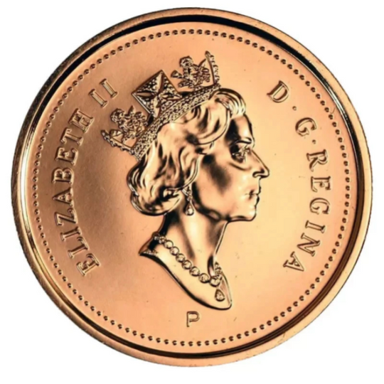 2003 p Canada One Cent Copper Penny Crowned BU