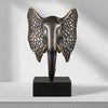 Luxury Abstract Elephant Head Sculpture – Modern Bronze Finish Decorative Statue
