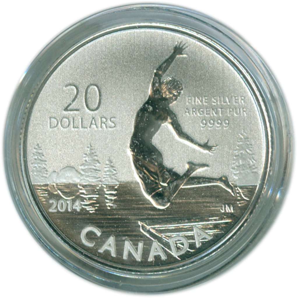 2014 Canada $20 Summertime $20  .9999 Fine Silver Specimen Coin