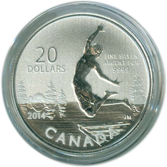 2014 Canada $20 Summertime $20  .9999 Fine Silver Specimen Coin