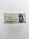 Indonesia 10 Rupiah Fancy Triple  999 Serial BCK033999 UNC