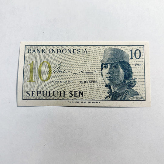 Indonesia 10 Rupiah Fancy Triple  999 Serial BCK033999 UNC