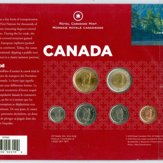 Canada Base Metal 2010 Card Polar Bear Collector Card to hold Standard 6 coins