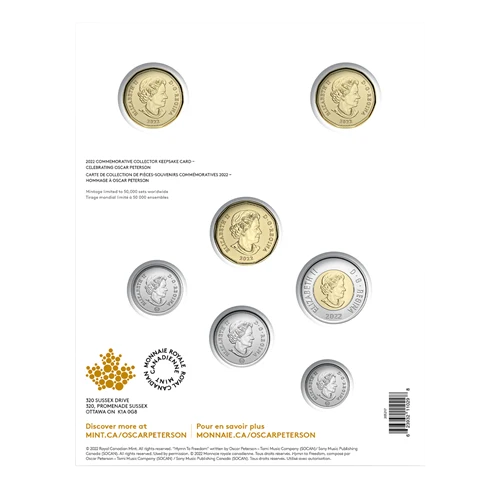 2022 Canada Base Metal Keepsake Celebrating Oscar Peterson BU