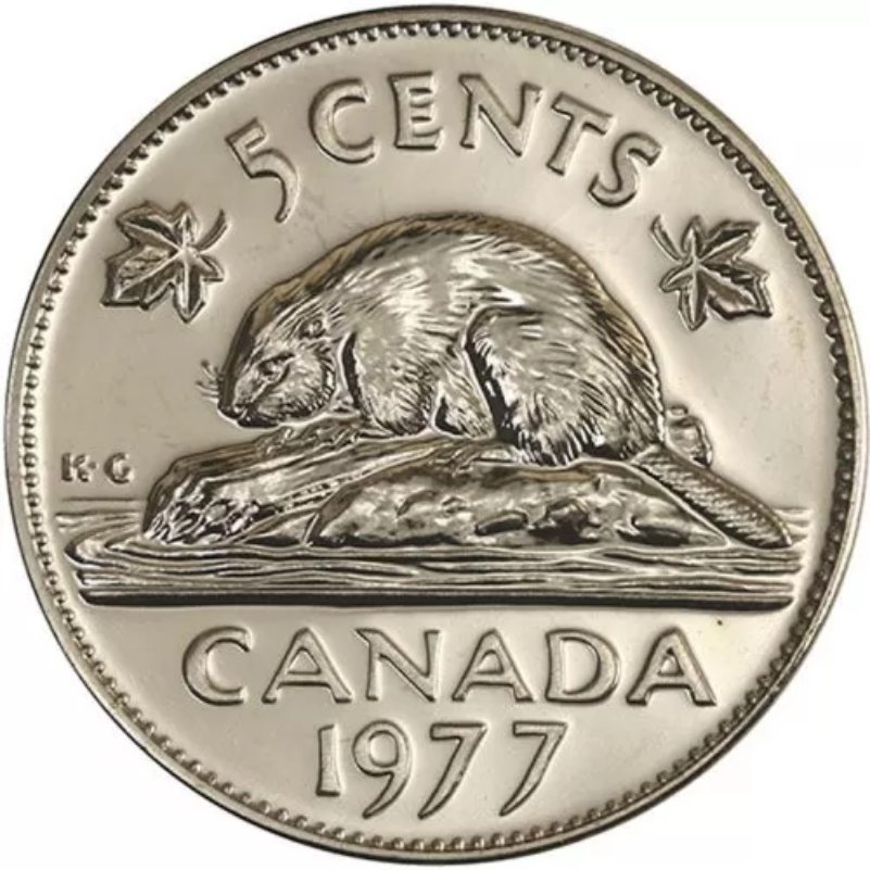 1977 Kanada 5 Cent Nickelmünze High Seven VF