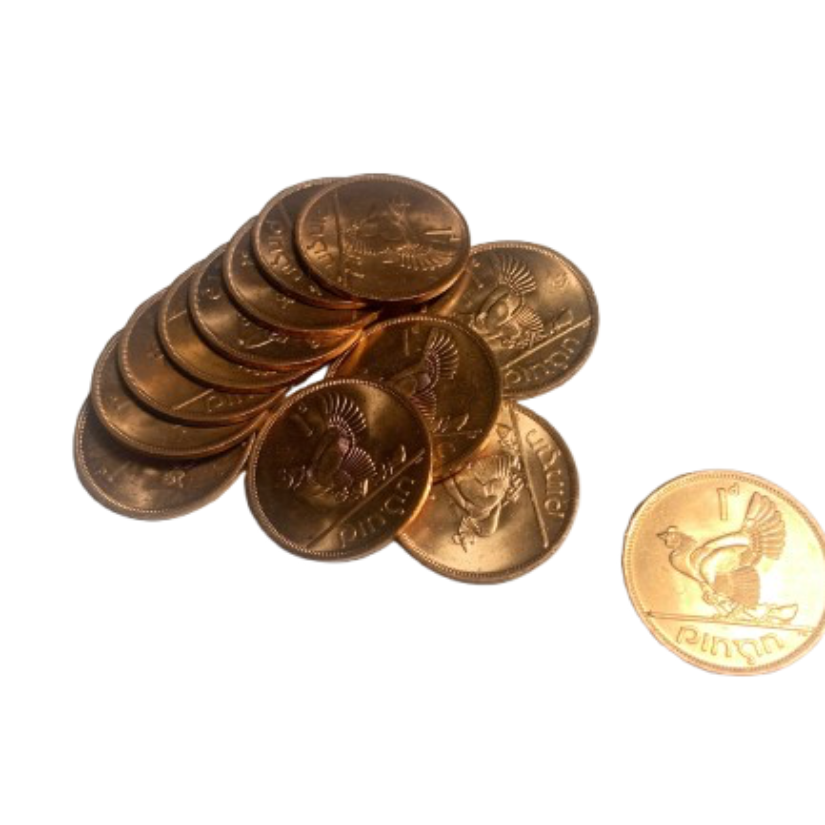 1968 Ireland 1 penny  hen harp copper coin UNC