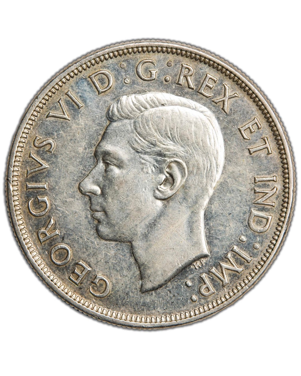 1947 Canadian Silver Dollar Coin Pointed 7  VF