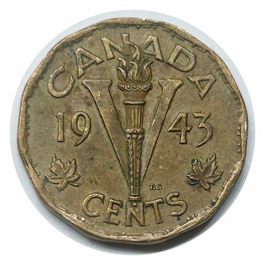 Canada 1943 5 Cent Tombac War issue victoire nickel TTB