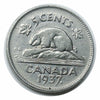1937 Kanadische 5-Cent-Beaver-Nickelmünze (Umlauf) VF