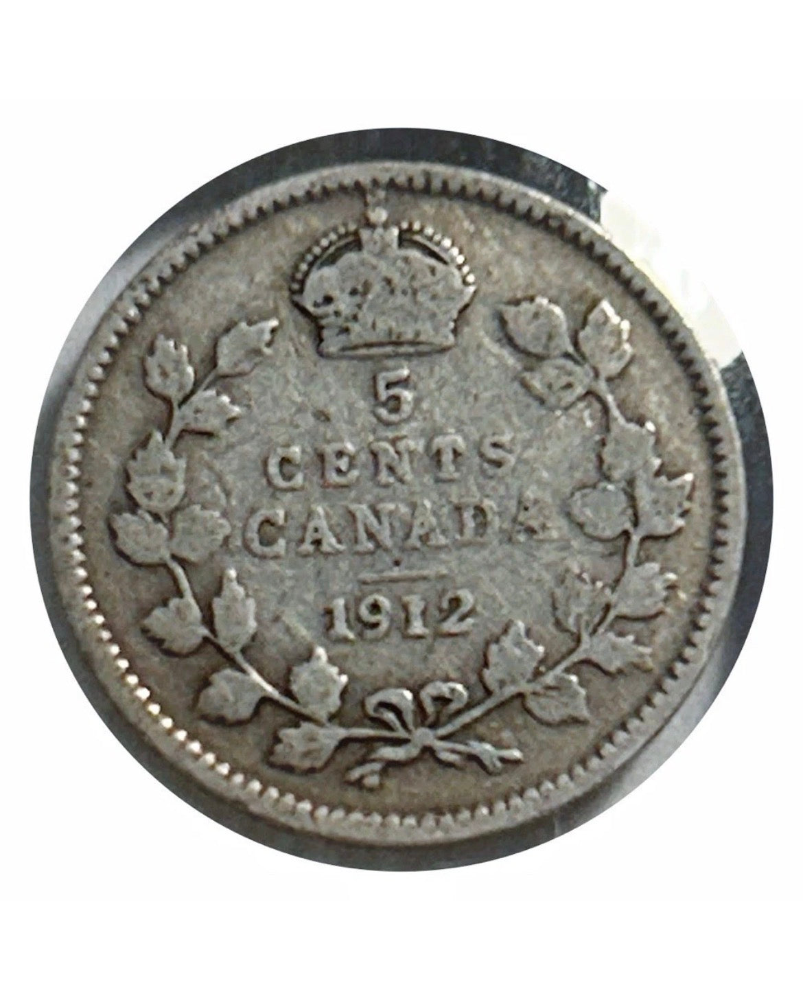 1911 Kanada Silber kleine 5-Cent-Münze – VG/F