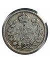 1911 Kanada Silber kleine 5-Cent-Münze – VG/F