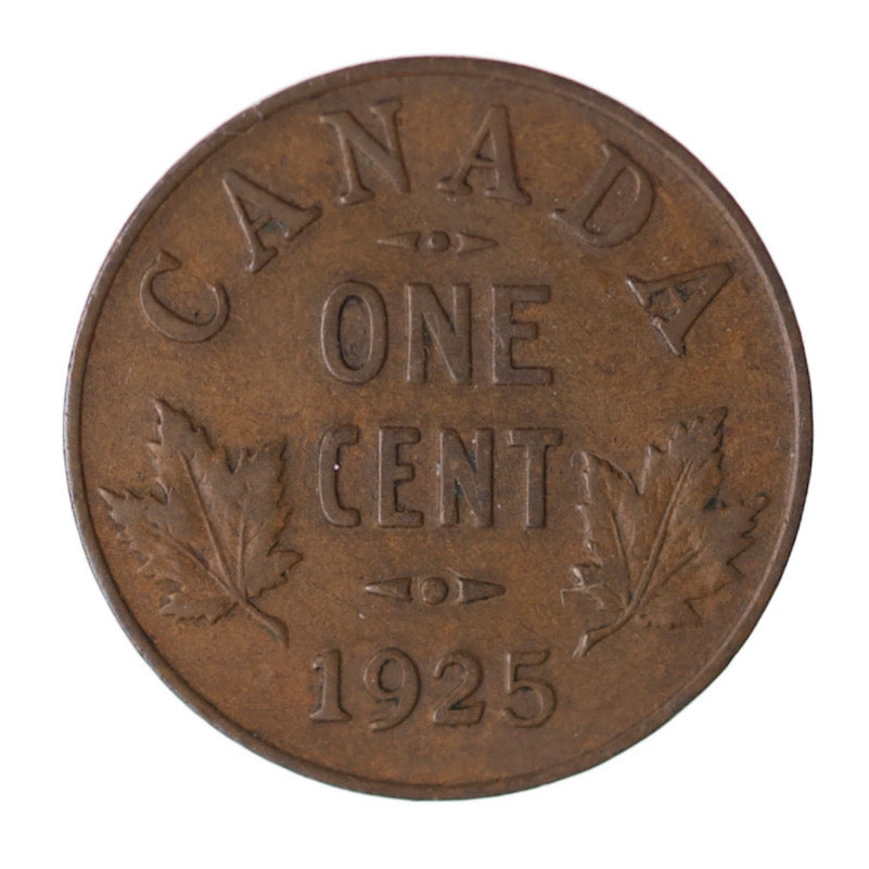 Canada 1925 1 Cent Small Penny Coin - Rare Date Clé Petit Cent - Roi George VI Faible Monnaie Haute Qualité