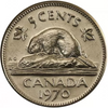 1970 Canada 5 Cents Elizabeth II Canadian Nickel Five Cent BU