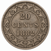 1882 H Newfoundland 20 Cents Queen Victoria .925 Silver Canada VG