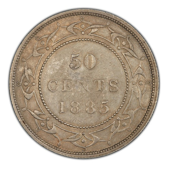 1885 Canada Silver 50 cents Newfoundland (Victoria) Coin VG