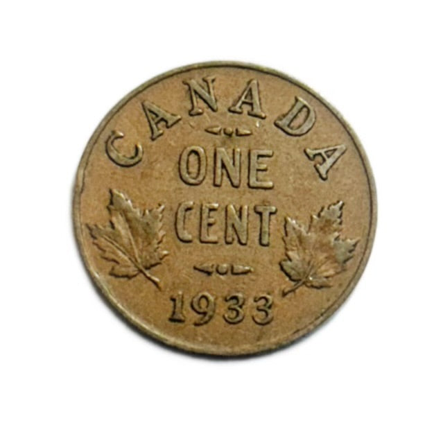 1933 Canada One Cent  Penny Coin VG