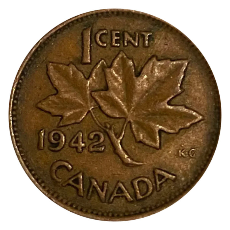 1942 1 Cent Canadian Penny circulé très bon état