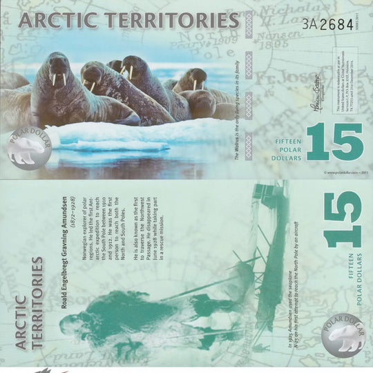 thumbnail image 2 of 2010 Arctic Territories $10 Polymer Note – UNC Polar Bear Fantasy Issue 2 of 6