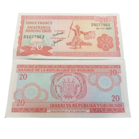 2005 BURUNDI BANKNOTE 20 FRANCS UNC