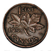 1953 Canada One Cent  VF None Shoulder Fold