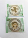 Kyrgyzstan 10 Tyiyn Fancy Serial Triple Serial Ending Banknote UNC