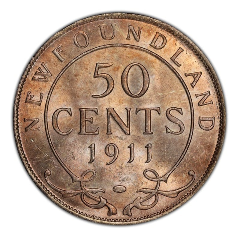 1911 Canada Silver 50 cents Newfoundland  Coin VG