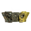 Mystic Bronze Mask Fridge Magnet – Vintage Tribal Wall & Refrigerator Decor, Collectible Resin Art