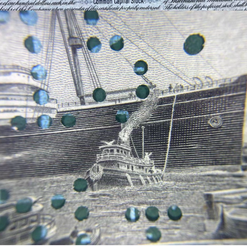 1923 Original International Mercantile Marine Stock Certificate  / Titanic Ocean Liner Collectible Vintage Maritime Document