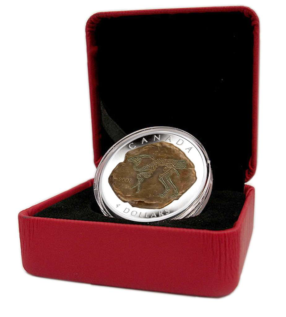 2007 Canada Proof Silver Dinosaur Collection Parasaurolophus $4 with RCM COA