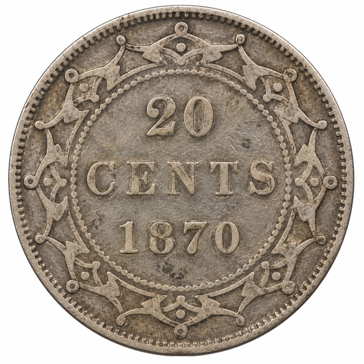 1870 Newfoundland 20 Cents Queen Victoria .925 Silver Canada