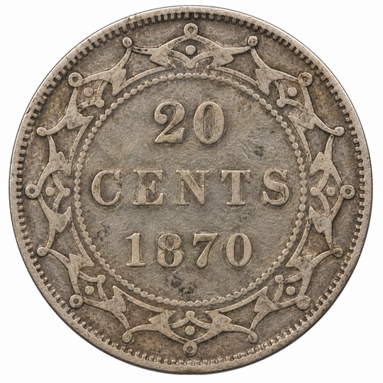 1870 Newfoundland 20 Cents Queen Victoria .925 Silver Canada
