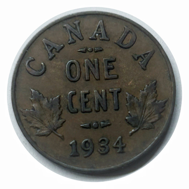 1934 1 Cent Canadian Penny circulé en bon état