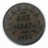 1934 1 Cent Canadian Penny circulé en bon état