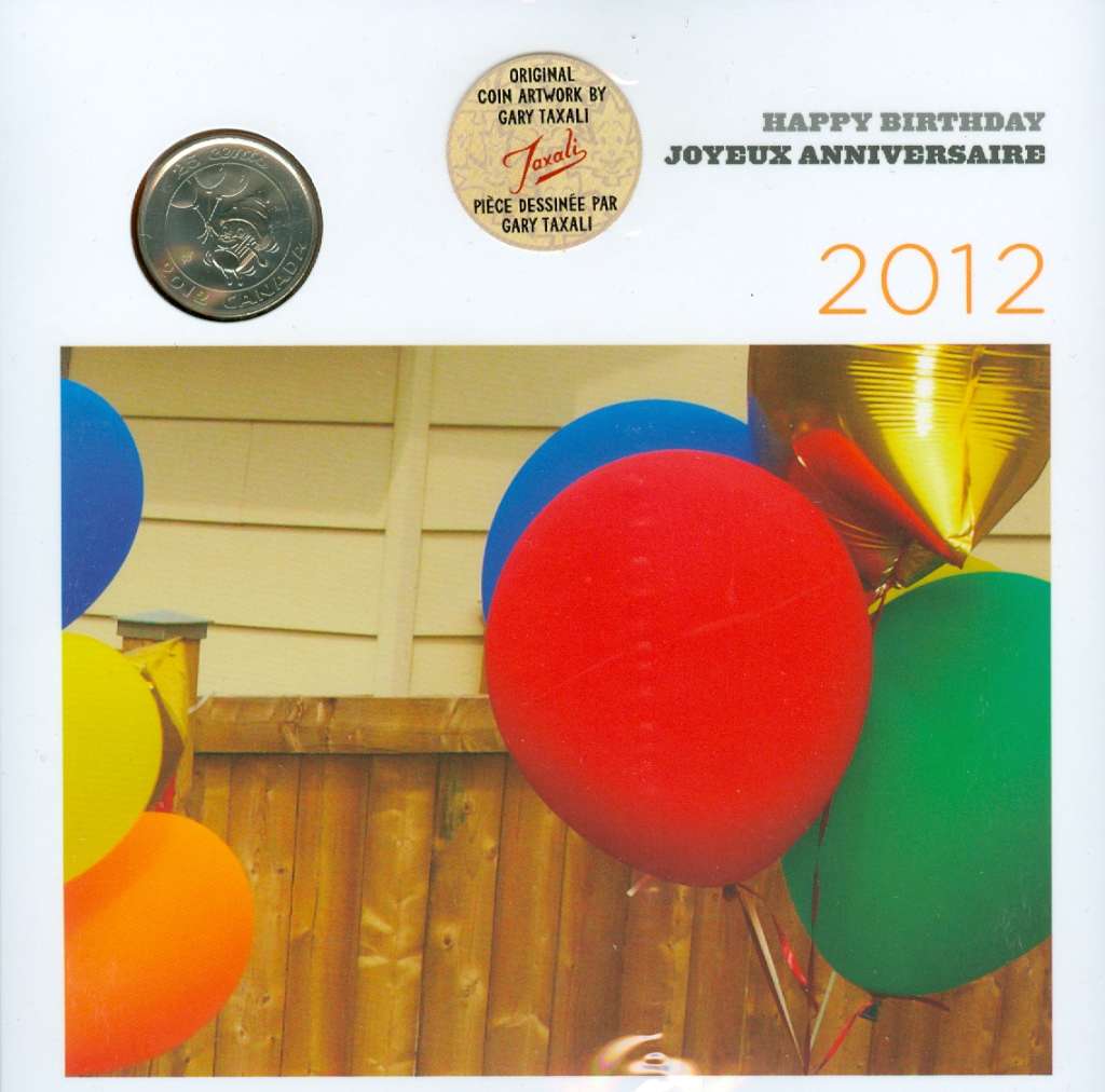 2012 Canada Happy Birthday 6-Coin Gift Set Coloured Ice Cream Cone 25c