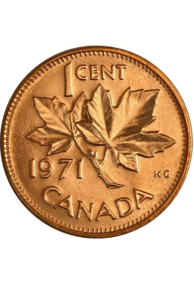 1971  Canada One Cent Copper Penny   BU