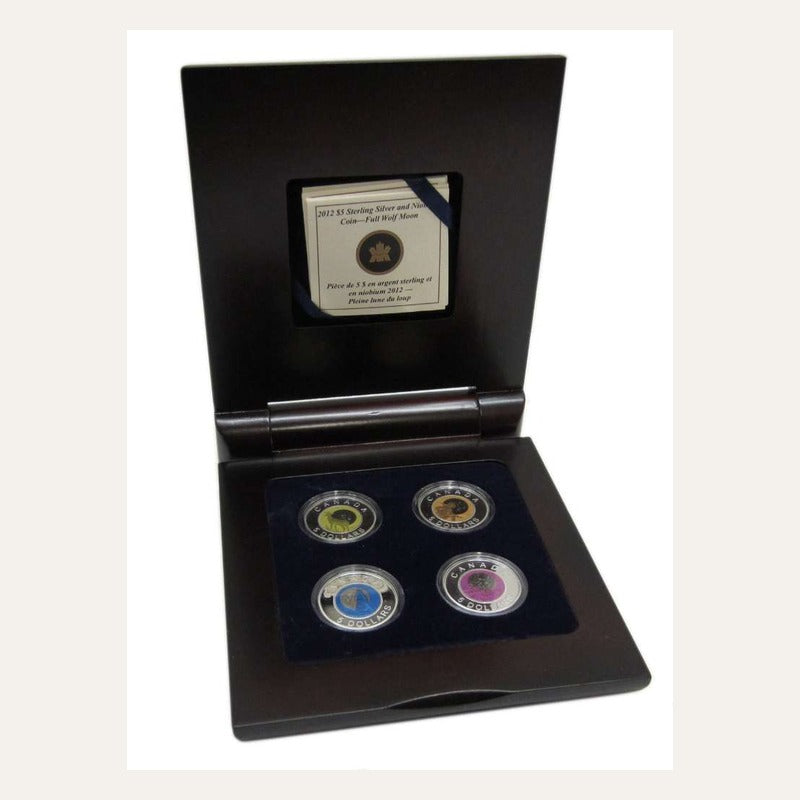2011 Canada Full Moons Algonquin Silver Niobium 4-Coin Set RCM
