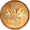 1986 Canada One Cent  Copper Penny BU