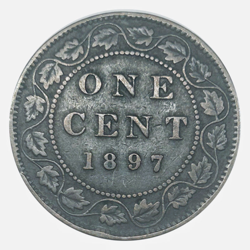 1897 Canada  Victoria Queen Large Penny Coin VG