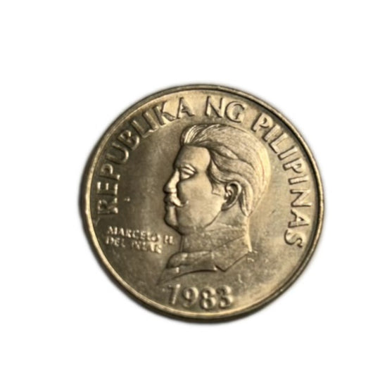 1983  Philippines Fifty Sentimos Monkey Eating Eagle Small 50 Cent Coin UNC