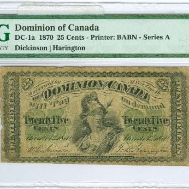 1870 Canada 25 Cents Note